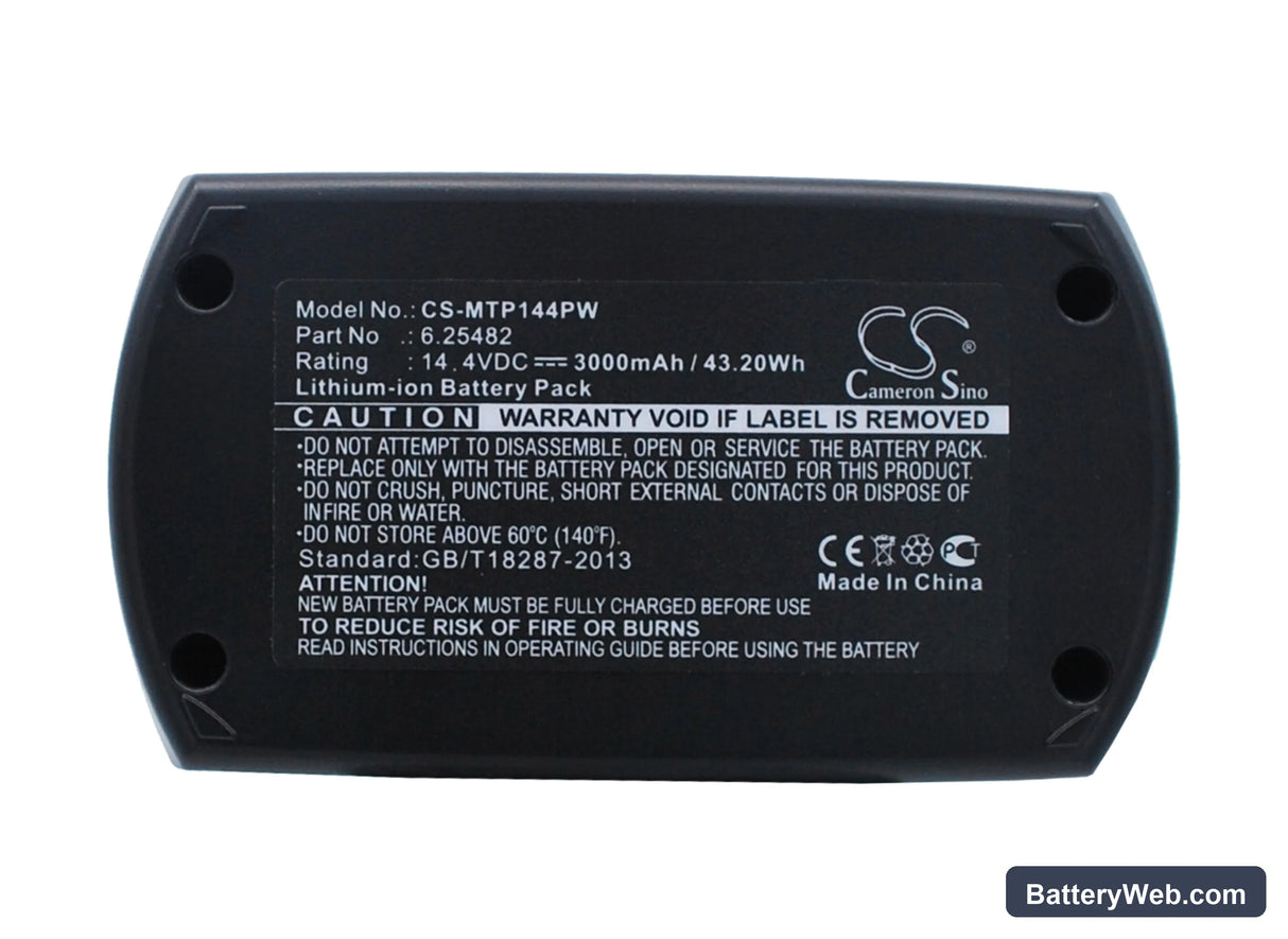 Metabo BSZ 14.4 Replacement Battery, 14.4V, 3000mAh, Li-ion 1