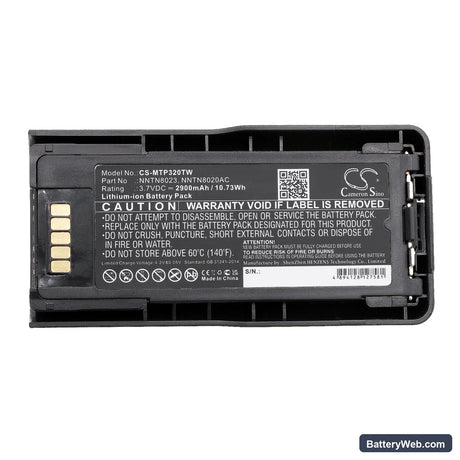 Motorola MTP600 Replacement Battery, 3.7V, 2900mAh, Li-ion 5