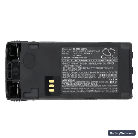 Motorola GP329 EX Replacement Battery, 7.4V, 1500mAh, Li-ion 5
