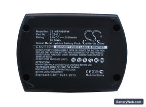Metabo BS 9.6 Replacement Battery, 9.6V, 2100mAh, Ni-MH 1
