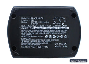 Metabo BS 9.6 Replacement Battery, 9.6V, 3300mAh, Ni-MH 1