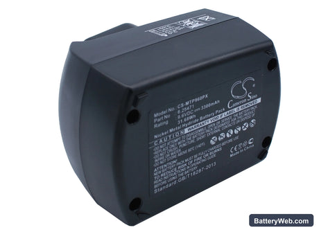 Metabo BS 9.6 Replacement Battery, 9.6V, 3300mAh, Ni-MH 2