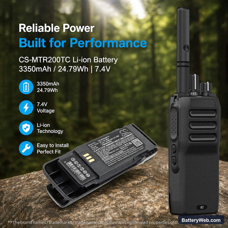 Motorola R2 Replacement Battery, 7.4V, 3350mAh, Li-ion 7