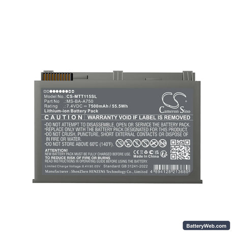 Micsig STO1000 Replacement Battery, 7.4V, 7500mAh, Li-ion 3