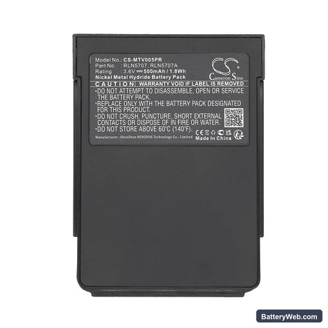Motorola Minitor 5 Replacement Battery, 3.6V, 500mAh, Ni-MH 5