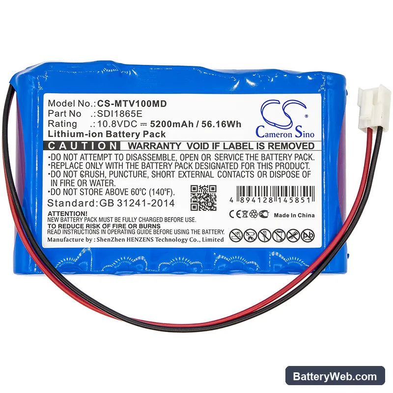 Mekics Mtv 1000 Replacement Battery, 10.8V, 5200mAh, Li-ion 3
