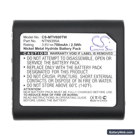 Motorola Talkabout T6000 Replacement Battery, 3.6V, 700mAh, Ni-MH 6