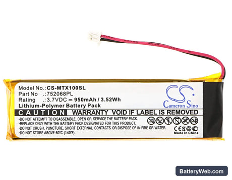 Midland BTX1 Replacement Battery, 3.7V, 950mAh, Li-Polymer 5