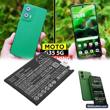 Motorola Moto G35 5G Replacement Battery, 3.91V, 4850mAh, Li-Polymer 5