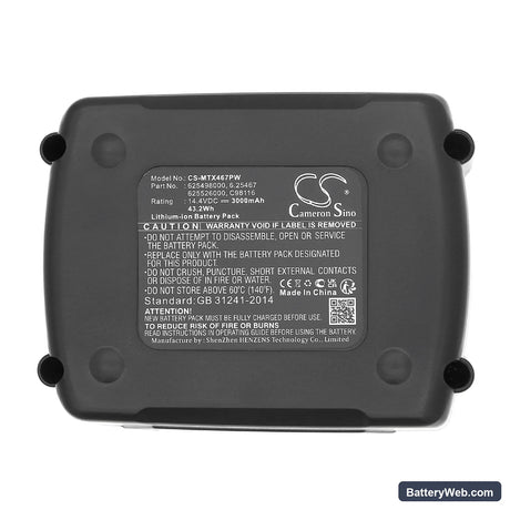 Metabo BS 14.4 LTX Impuls Replacement Battery, 14.4V, 3000mAh, Li-ion 6