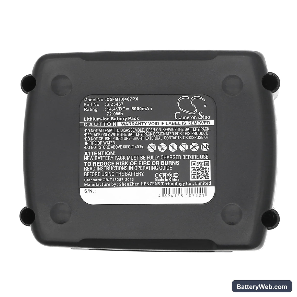 Metabo BS 14.4 LTX Impuls Replacement Battery, 14.4V, 5000mAh, Li-ion 6