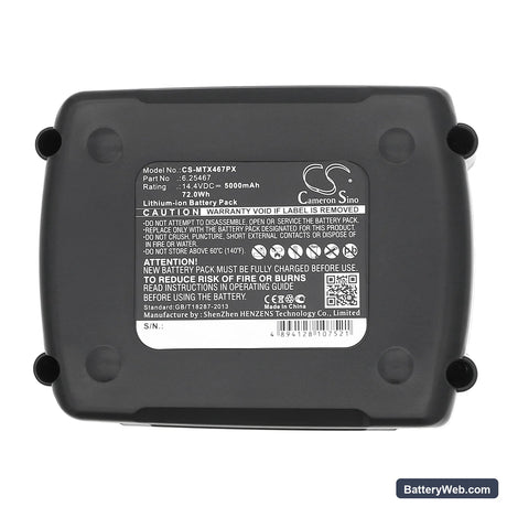 Metabo BS 14.4 LTX Impuls Replacement Battery, 14.4V, 5000mAh, Li-ion 6