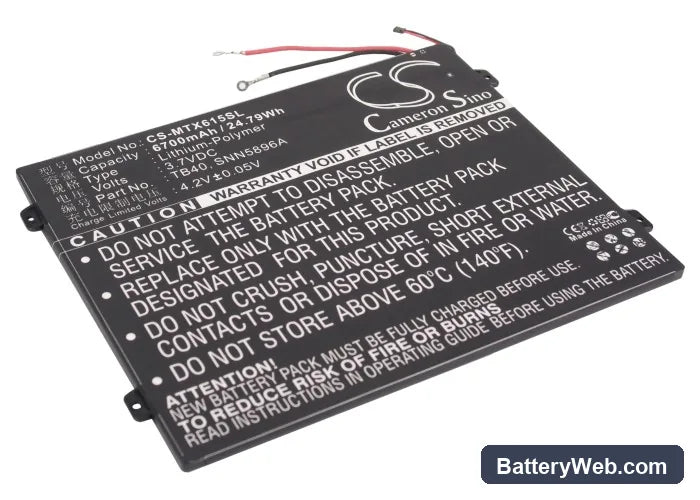 Motorola Xoom 2 10.1 Replacement Battery, 3.7V, 6700mAh, Li-Polymer 1
