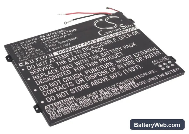 Motorola Xoom 2 10.1 Replacement Battery, 3.7V, 6700mAh, Li-Polymer 1