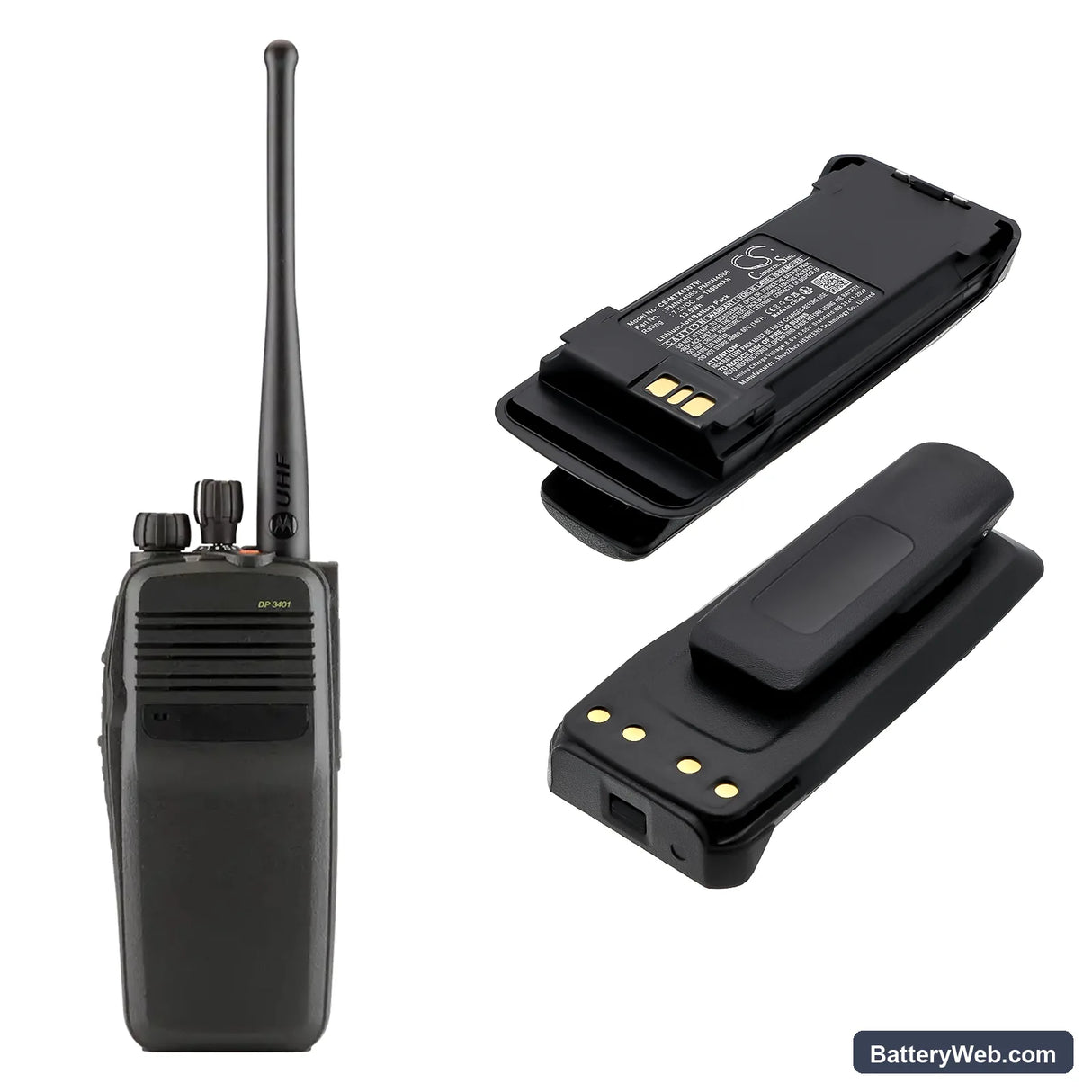 Motorola MotoTRBO DP3400 Replacement Battery, 7.5V, 1800mAh, Li-ion 6