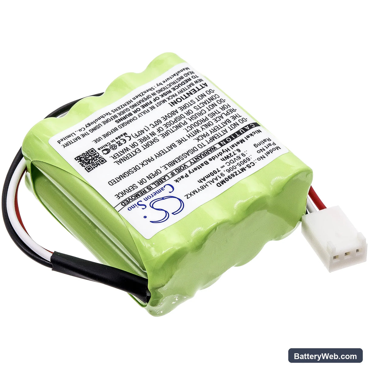 Morita DentaPort ZX Replacement Battery, 9.6V, 700mAh, Ni-MH 2