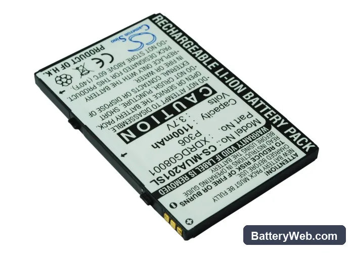 I-Mate JAMA 201 Replacement Battery, 3.7V, 1100mAh, Li-ion 1