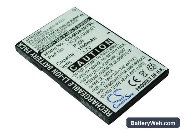 I-Mate JAMA 201 Replacement Battery, 3.7V, 1100mAh, Li-ion 2