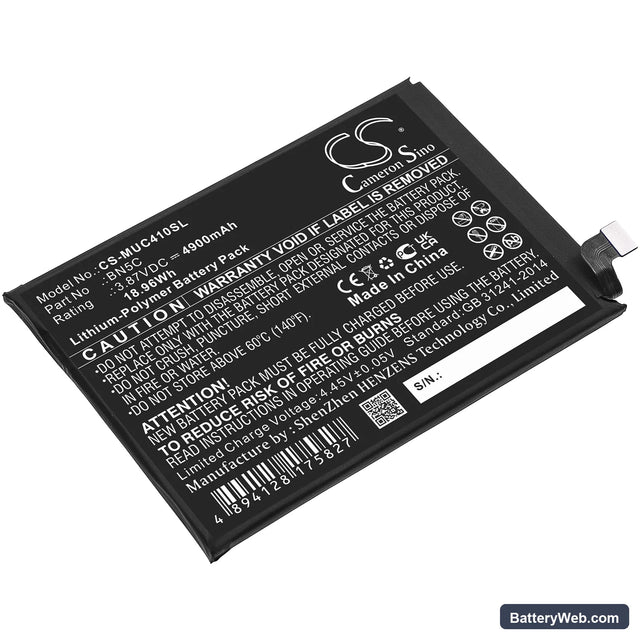 Redmi Note 11 5G Replacement Battery, 3.87V, 4900mAh, Li-Polymer 1