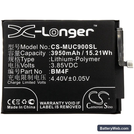 Xiaomi Mi CC9e Replacement Battery, 3.85V, 3950mAh, Li-Polymer 3