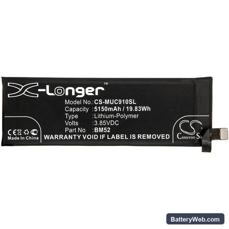 Xiaomi Mi CC9e Pro Replacement Battery, 3.85V, 5150mAh, Li-Polymer 3