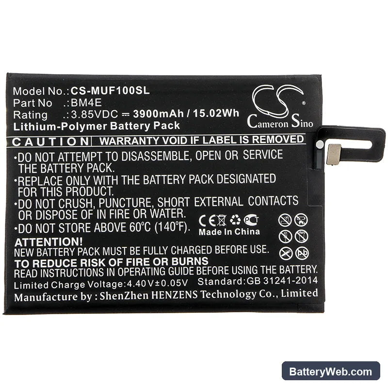 Xiaomi Pocophone Poco F1 Replacement Battery, 3.85V, 3900mAh, Li-Polymer 3