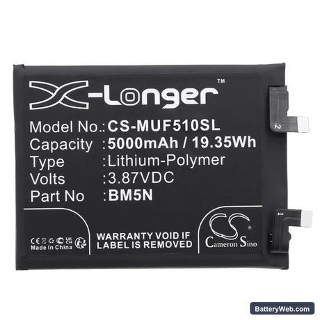 Poco F5 Pro 5G Replacement Battery, 3.87V, 5000mAh, Li-Polymer 3