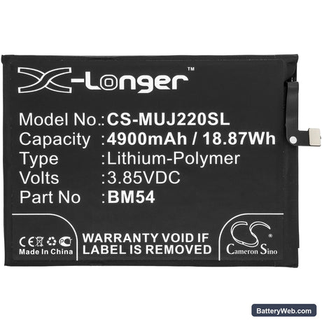 Redmi Note 9T Replacement Battery, 3.85V, 4900mAh, Li-Polymer 3