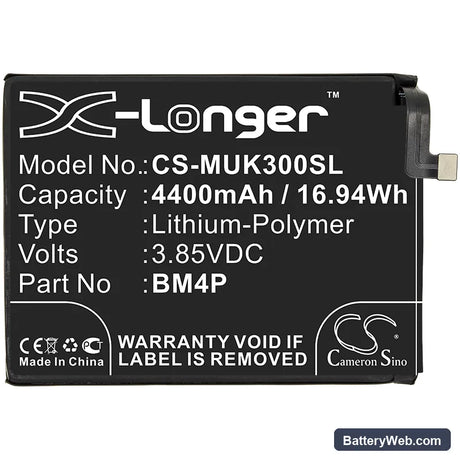 Redmi K30 Replacement Battery, 3.85V, 4400mAh, Li-Polymer 3