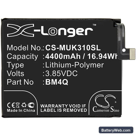 Xiaomi K30 Pro Replacement Battery, 3.85V, 4400mAh, Li-Polymer 3