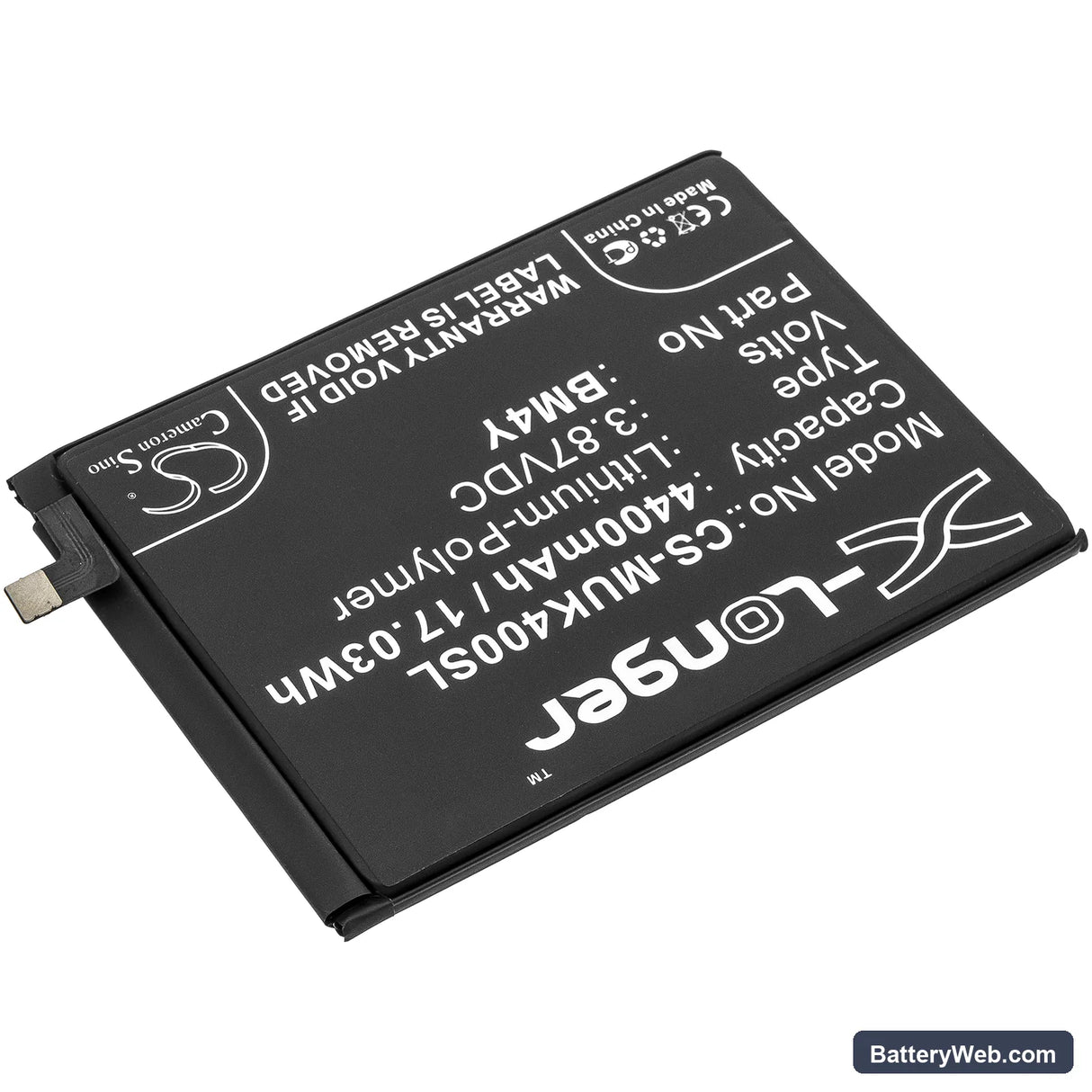 Redmi K40 5G Replacement Battery, 3.87V, 4400mAh, Li-Polymer 2