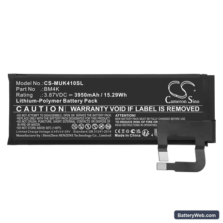 Xiaomi Mix Alpha Replacement Battery, 3.87V, 3950mAh, Li-Polymer 3