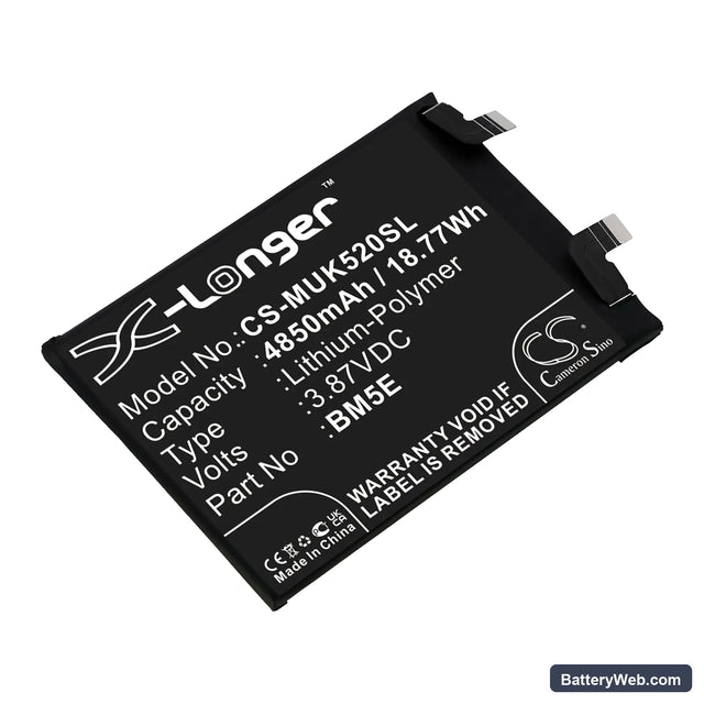 Redmi K50 Pro Replacement Battery, 3.87V, 4850mAh, Li-Polymer 1