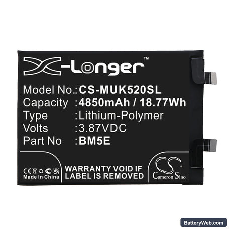Redmi K50 Pro Replacement Battery, 3.87V, 4850mAh, Li-Polymer 3