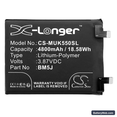 Redmi K50 Ultra Replacement Battery, 3.87V, 4800mAh, Li-Polymer 3