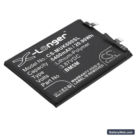 Redmi K60 Replacement Battery, 3.87V, 5400mAh, Li-Polymer 1