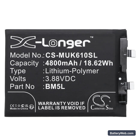Redmi K60 Pro Replacement Battery, 3.88V, 4800mAh, Li-Polymer 3