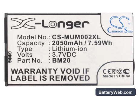 Xiaomi MI2 Replacement Battery, 3.7V, 2050mAh, Li-ion 5