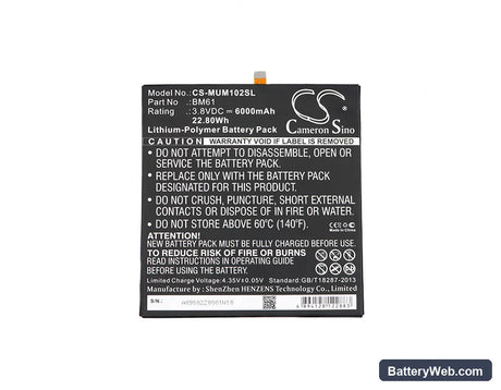 Xiaomi Mi Pad 2 Replacement Battery, 3.8V, 6000mAh, Li-Polymer 3