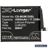 Xiaomi Redmi 10X Pro Replacement Battery, 3.85V, 4500mAh, Li-Polymer 3