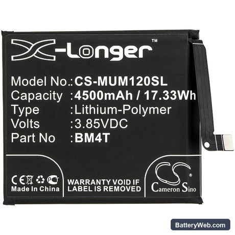 Xiaomi Redmi 10X Pro Replacement Battery, 3.85V, 4500mAh, Li-Polymer 3