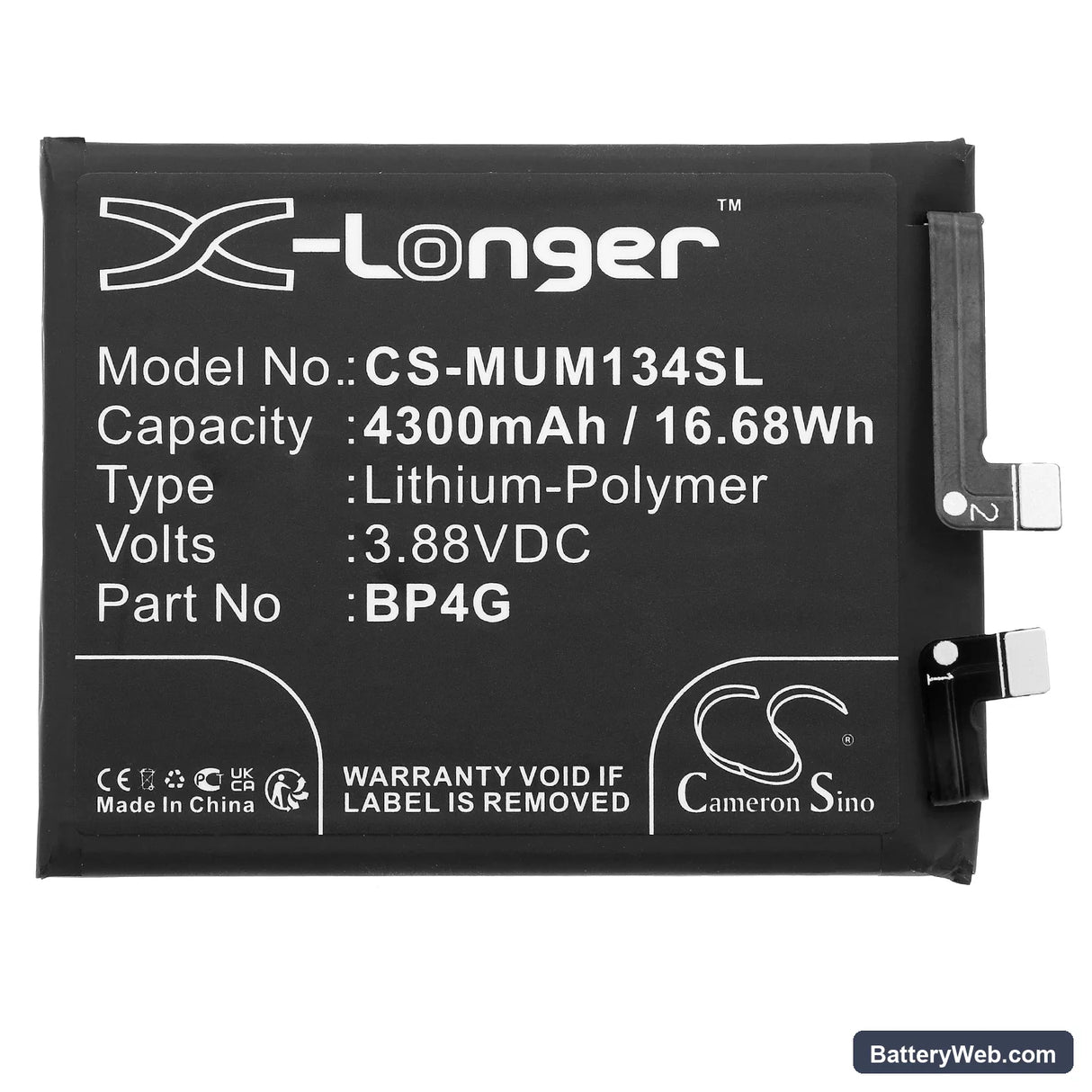 Xiaomi Mi 13 Replacement Battery, 3.88V, 4300mAh, Li-Polymer 3