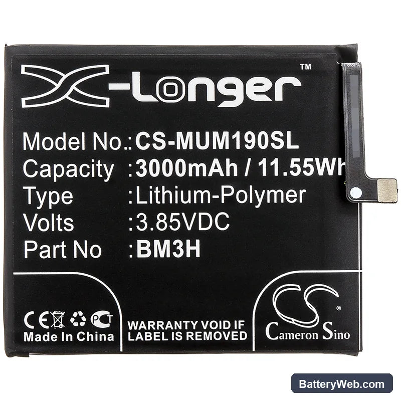 Xiaomi Mi Play Replacement Battery, 3.85V, 3000mAh, Li-Polymer 3