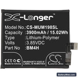 Xiaomi 9 Pro 5G Replacement Battery, 3.85V, 3900mAh, Li-Polymer 3