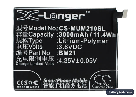 Xiaomi Mi Note Replacement Battery, 3.8V, 3000mAh, Li-Polymer 1