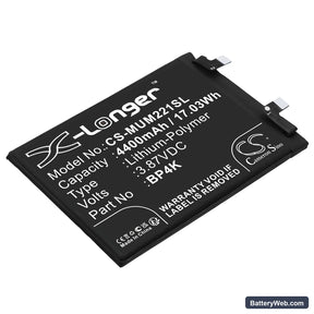 Xiaomi Note 12 Pro Replacement Battery, 3.87V, 4400mAh, Li-Polymer 1