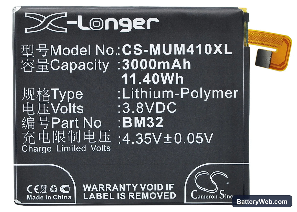 Xiaomi 4 Replacement Battery, 3.8V, 3000mAh, Li-Polymer 5
