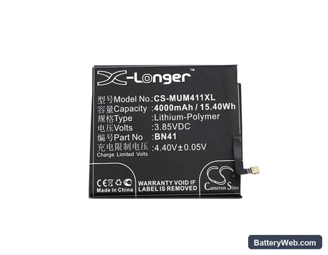 Xiaomi Note 4 Replacement Battery, 3.85V, 4000mAh, Li-Polymer 3
