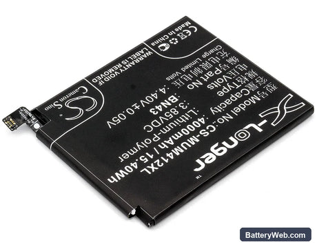 Xiaomi Note 4X ( China Version ) Replacement Battery, 3.85V, 4000mAh, Li-Polymer 2