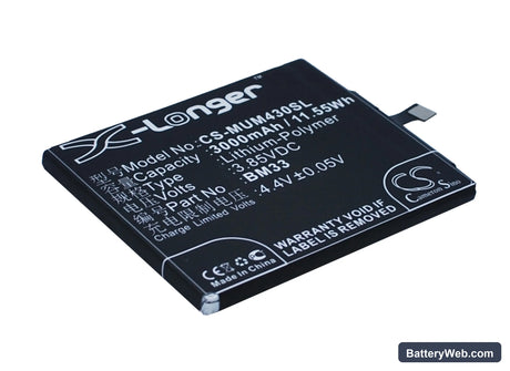 Xiaomi M4i Replacement Battery, 3.85V, 3000mAh, Li-Polymer 2